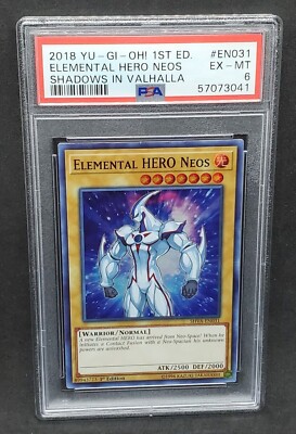 Yugioh PSA 6 EX-MT Elemental Hero Neos SHVA-EN031 Super Rare 1st Edition-image