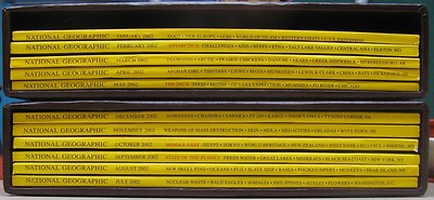 National Geographic Magazine 2002 with Maps and Leather Sleeves ONLY 11-image