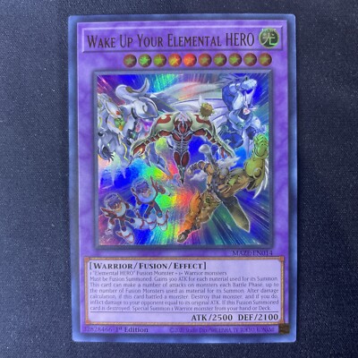 Yu-Gi-Oh MAZE-EN014 Wake Up Your Elemental HERO Ultra Rare 1st Edition NM-image