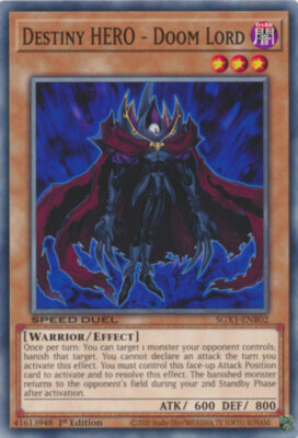 Yugioh! Destiny HERO - Doom Lord - SGX1-ENB02 - Common - 1st Edition Near Mint, -image
