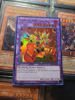Yugioh Elemental HERO Nova Master Ultra Rare 1st Edition BLLR-EN056 Card-image