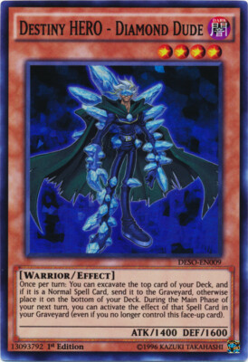 Yugioh! LP Destiny HERO - Diamond Dude - DESO-EN009 - Super Rare - 1st Edition L-image