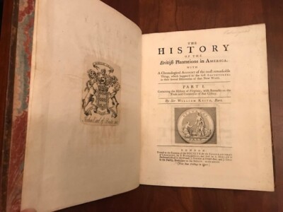1738 History of British Plantations in America KEITH, 2 Maps, Virginia, CAROLINA-image