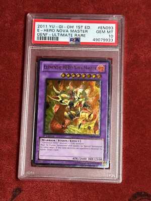 YUGIOH PSA 10 Elemental Hero Nova Master GENF-EN093 Ultimate Rare 1st Edition-image