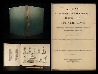 1844 Bible ATLAS Holy Land MAPS Egypt Israel Coins TORTURE Crucifixion Mandrake-image