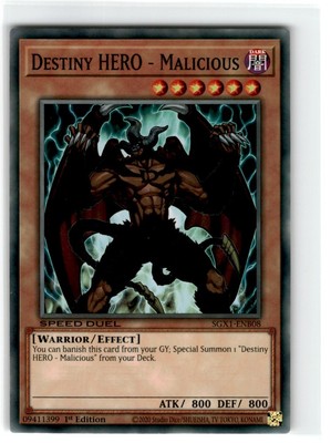 Yu-Gi-Oh! Speed Duel Destiny Hero-Malicious Common SGX1-ENB08 Lightly Played 1st-image