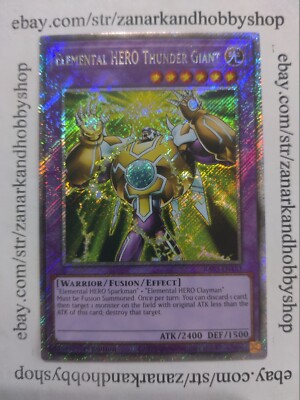 Yugioh Elemental HERO Thunder Giant Platinum Secret Rare RA03-EN153 NM-image