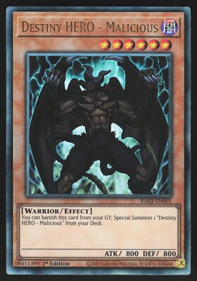 Destiny HERO - Malicious - RA03-EN001 - Ultimate Rare - Yugioh-image