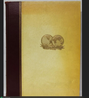 Hammond's World Atlas Classics Edition Leather Bound 1953 Maroon-Gold-image