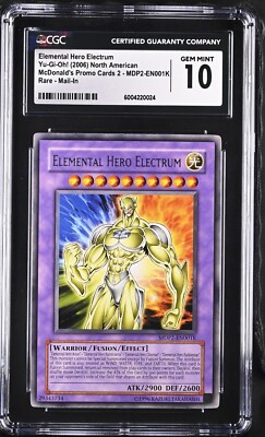 CGC 10 Yu-Gi-Oh! Elemental Hero Electrum MDP2-EN001K Redemption Mail-In-image