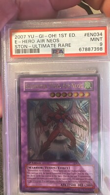 2007 Yu-Gi-Oh! 1st Ed Ultimate Rare #EN034 Elemental Hero Air Neos PSA 9-image