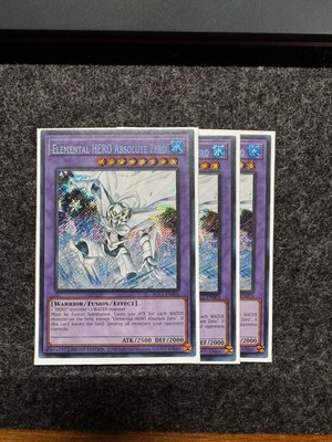 Playset 3x Elemental HERO Absolute Zero BLC1-EN004-Secret Rare SHIP SAME Day! NM-image