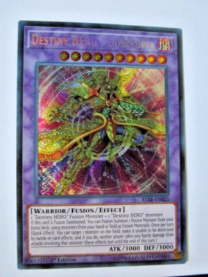 Yugioh! Destiny Hero - Dusktopia Bllr-En025 Secret Rare 1st Ed Near Mint!!-image