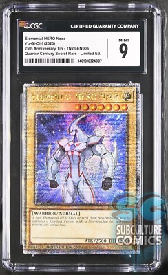 2023 Yu-Gi-Oh Elemental Hero Neos Qtr. Century Prismatic SR CGC 9 EN006-image