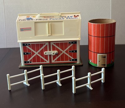 Vintage 1967 Fisher Price Play Family Farm Barn and Silo 915 With Sound Working-image