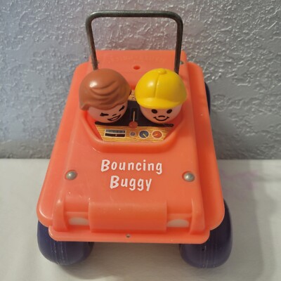 Vintage 1974-79 Fisher-Price Bouncing Buggy 6 Wheel Dune Buggy Sound Rolls-image