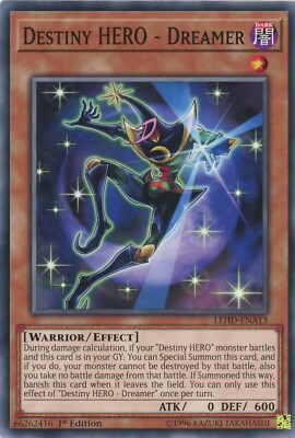 Yugioh Destiny HERO - Dreamer LEHD-ENA13 Common NM x3 Play Set-image
