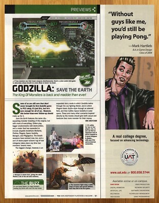 2004 Godzilla Save the Earth PS2 Xbox Print Ad/Poster Authentic Video Game Art-image
