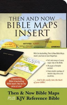 Hendrickson Bib Then & Now Bible Maps Insert and KJV (Leather Bound) (UK IMPORT)-image