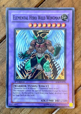 Yu-Gi-Oh! Elemental Hero Wild Wingman EOJ-EN035 1st Edition Super Rare LP-image