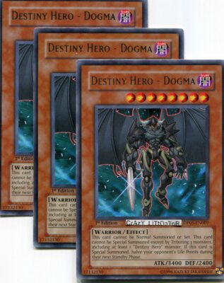 3 X YU-GI-OH DESTINY HERO - DOGMA 1ST ED SILVER RARE N/MINT DP05-EN007-image