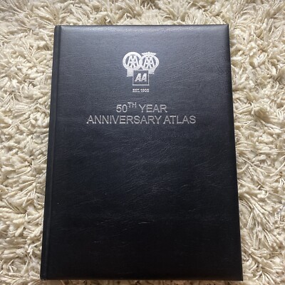 2014 Collectable Books AA 50th Anniversary Atlas, Leather Bound Preloved-image