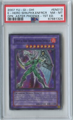 2007 Elemental Hero Shining Phoenix Enforcer 1st Ed. Super Rare DP05-EN013 PSA 8-image