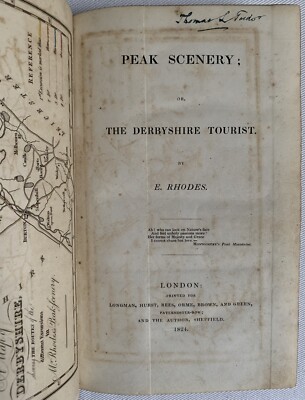 Peak Scenery or The Derbyshire Tourist 1824 1st Ed Ebenezer Rhodes Map SCARCE -image