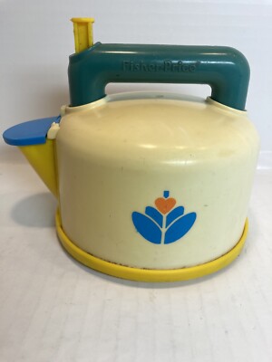 Vtg Fisher Price 1987 FUN WITH FOOD Whistling Tea Kettle (Teapot Only) WORKS-image