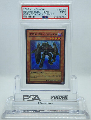 YUGIOH CP06-EN002 DESTINY HERO FEAR MONGER SUPER RARE HOLO PSA 9 MINT #28626281-image
