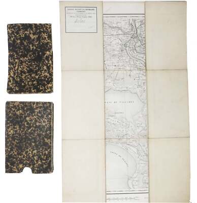 19th C Folding Line-Backed Map / ARLES And Surrounding Environs 1st Edition 1867-image