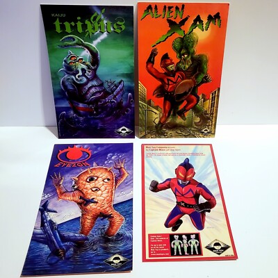 MAX TOY CO CAPTAIN MAXX KAIJU EYEZON TRIPUS ALIEN XAM PROMO ART CARD LOT NAGATA-image