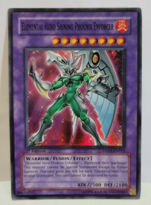 YUGIOH ELEMENTAL HERO SHINING PHOENIX ENFORCER DP05 1 ST. EDITION SUPER PLAYED -image