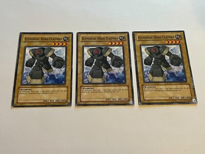 3x  Elemental Hero Clayman - TLM-EN003 Yugioh Yu Gi Oh! 3 x3 Playset -image