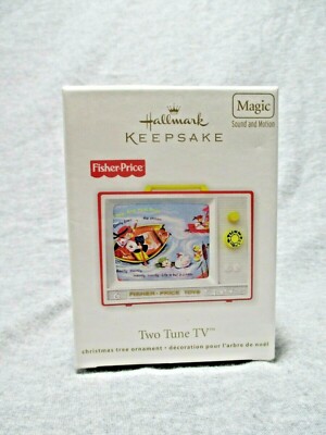 NEW Hallmark Ornament 2012 Fisher Price Vintage Two Tune TV Magic Sound Motion-image