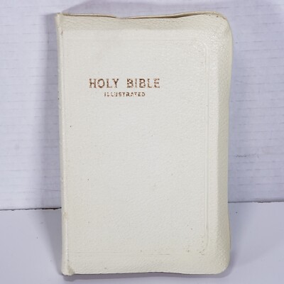 Holy Bible illustrated World White Faux Leather KJV Self Pronouncing Edition -image