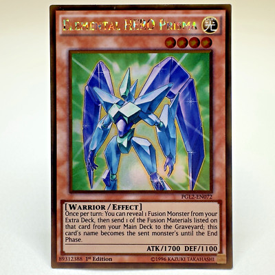 Yugioh Elemental Hero Prisma PGL2-EN072 1st Edition Gold Rare Holo - NM-image