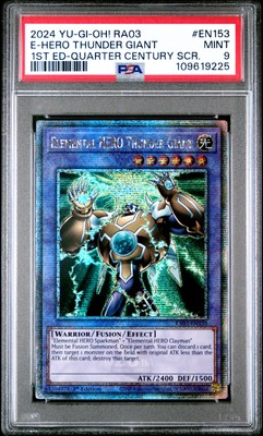 2024 YU-GI-OH! RA03-QUARTER CENTURY BONANZA ELEMENTAL HERO THUNDER GIANT PSA 9-image