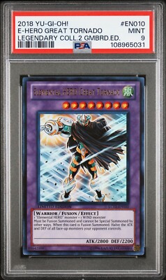 Elemental Hero Great Tornado *PSA MINT 9* LCGX-EN010 * Ultra Rare *2018* Yugioh-image