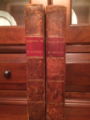 RARE 1812 History of North Carolina w/ MAP, Williamson, 2 Volume Leather Set 1st-image