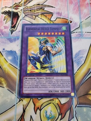 Yugioh - Elemental HERO Tempest LCGX-EN048 NM 1st ed Super Rare-image
