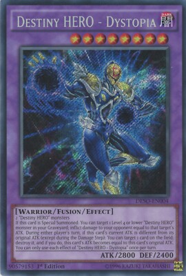 Yugioh Destiny Hero - Dystopia DESO-EN004 Secret Rare 1st Edition  LP-image