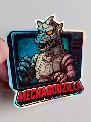 MechaGodzilla 3 Inch Waterproof Vinyl Holographic Sticker-image