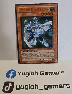 YUGIOH ELEMENTAL HERO BUBBLEMAN CRV-EN014 1ST EDITION ULTIMATE LIGHT PLAYED -image