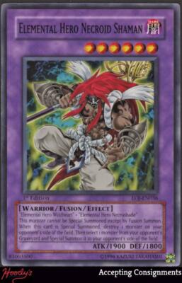 Yu-Gi-Oh! Enemy of Justice Elemental HERO Necroid Shaman Common #EOJ-EN036 NM-image