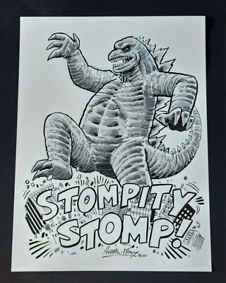GODZILLA ANDREW PEPOY ORIGINAL ART SKETCH 9