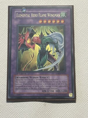 Yugioh Elemental Hero Flame Wingman TLM 1st Edition ULTRA rare!-image