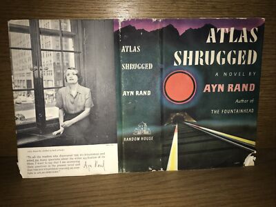 ATLAS SHRUGGED FIRST EDITION DUST JACKET! 6.95 10/57 1957 /NO BOOK! DJ Only Chip-image