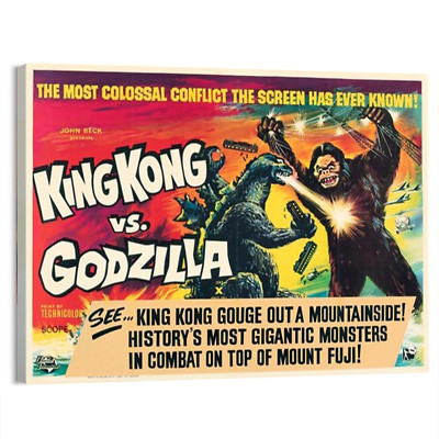 1962 King Kong vs. Godzilla Sci-Fi Movie Poster or Canvas  Home Decor Art Print-image