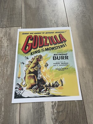 GODZILLA Art Print Photo 8 x 10” Poster Horror LIZARD Raymond Burr Monsters-image